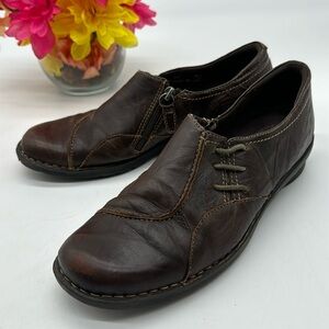 Clarks Brown Leather Slip On Loafer Size 8.5 MCL6540G